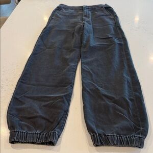 Super High Rise Charcoal Gray Jogger Denim Pants
